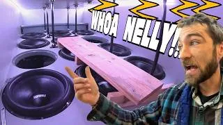 Thumbnail: EXO Car Audio Updates: 4 18s Flat Wall Build & Testing LIMITS of New 18 inch Xv4 Subwoofers!!! 🔊