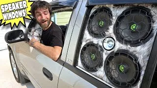 Thumbnail: Installing Car Speakers IN THE WINDOW w/ Custom Sealed BOX | How To Build & Install MINI Stunt Wall!