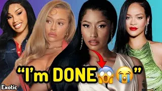 Thumbnail: Nicki Minaj RETIRES from RAP😭Cardi Drags Latto for COPYING! Beyonce fans drags Rihanna & more🫖💀