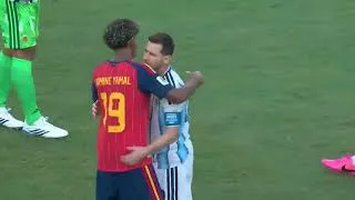 Thumbnail: ❤️ Lamine Yamal and Lionel Messi share a moment after Spain beats Argentina in the final to win t...