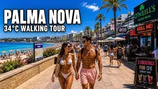 Thumbnail: Palma Nova Street Walk | with captions | Sun, Sand & Spanish Vibes in 4K
