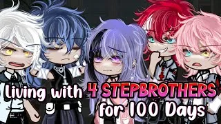 Thumbnail: Living With 4 STEP-BROTHERS For 100 Days 🥶 | Gacha Life Mini Movie |GLMM|GCMM| Extra Gachalife Joke