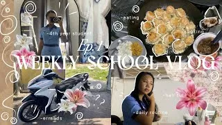 Thumbnail: weekly school vlog ep. 1 𖦹eisha𖦹 4th yr at bago city college—daily routine, cooking, errand, eating