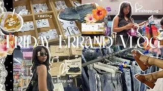 Thumbnail: friday errand vlog 𖦹eisha 𖦹 shopping, eating, thrifting, dropping off
