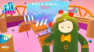 Thumbnail: Fall Guys. • Roll Call Show win. • Low Gravity Roll Off final. • Float my way to victory. • 🚹🎉👑