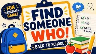 Thumbnail: Find Someone Who | Fun ESL Icebreaker Back to School Game for the First Day of School