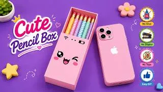 Thumbnail: DIY Phone pencil box | how to make pencil box without glue | No glue craft | School supplies