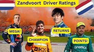 Thumbnail: ZANDVOORT DRIVER RATINGS - LAWSON & TSUNODA MEGA PERFORMANCES & SELFISH LECLERC RANT