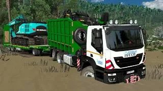Thumbnail: Euro Truck Simulator 2 | Iveco Trakker Extreme Offroad  Heavy Excavator Haul Seaside Village to City