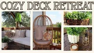 Thumbnail: DIY Deck Makeover on a Budget | Cozy Treehouse Tiny Deck Retreat