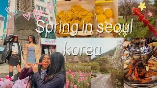 Thumbnail: Spring in Korea 🌸  | Cebuana Twins trying out korean foods 🍜, cherry blossoms 🌸, myeongdong etc.