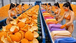 Thumbnail: How Millions of Orange Peels Become Premium Fabric & Soft Scarves | Full Factory Process