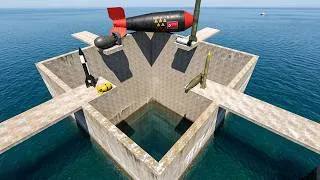 Thumbnail: Garry's Mod Bombs Falling Down into the Deep Hole in the Ocean BOOM!