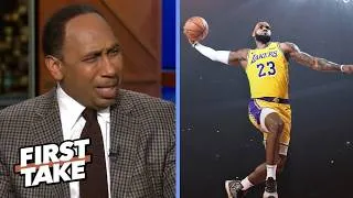 Thumbnail: FIRST TAKE | LeBron will carry LA through 1st RD round w/o Luka & Reaves - Stephen A. on Lakers win