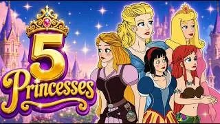 Thumbnail: 5 Princesses: Cinderella, Rapunzel, Mermaid & Snow White 💜🧚 | Fairy Tales and Stories for Kids