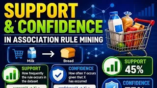 Thumbnail: Support and confidence in association rule mining explained ! Data mining lectures