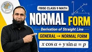 Thumbnail: Normal Form of Straight Line | Derivation + General Form to Normal Form | FBISE Class 9 Math
