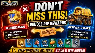 Thumbnail: Kingshot Alliance Brawl + Merchant Empire Guide | DOUBLE Rewards & Best Strategy