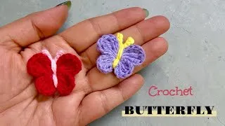 Thumbnail: Tiny Crochet Butterfly Appliqué 🦋 | Quick & Easy Crochet Tutorial