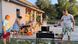 Thumbnail: Happy Rural Life of a Large Family: Picking Blueberries, Making Hay & Baked Chicken