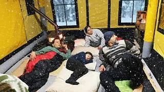 Thumbnail: Heavy Snowfall Forest Camping ❄️ | Testing Our New Inflatable Tent