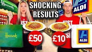 Thumbnail: We Spent £10 on Food at Aldi & £50 at Harrods... The Results Shocked Us!