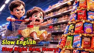 Thumbnail: 😱 CRAZIEST SUPERMARKET RIDE EVER! Henry Couldn't Stop Breaking Rules! | Slow English Listening (A2)