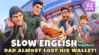 Thumbnail: A Thief Stole Everything Dad Had at the Supermarket! I Slow English Listening (A2)