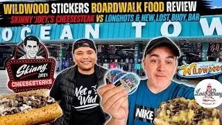 Thumbnail: Wildwood Stickers Boardwalk Food Review | Skinny Joey's Cheesesteak Vs Longhots & New Lost Buoy Bar