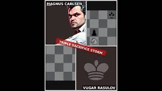 Thumbnail: TRIPLE Sacrifice Storm: Magnus Carlsen vs Vugar Rasulov | Live Chess 2025