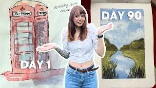Thumbnail: I tried learning to draw at 30 👩‍🎨 | my 3 month progress