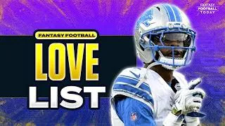 Thumbnail: 13 Players Fantasy Football Experts LOVE for 2026! Jameson, Willis, Coker, Schultz, & More!