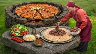 Thumbnail: We Baked The Most Meat-Loaded Birria Pizza Ever Cooked in the Mountains!