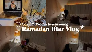 Thumbnail: Ramadan Iftar Vlog 🌙 | Cozy & Productive evening, Cooking Iftar, Isha prayer, Reading, Planning. 