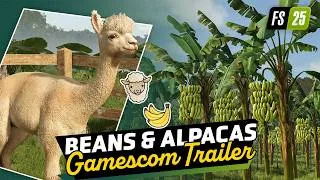 Thumbnail: Farming Simulator 25 | Beans and Alpaca Expansion |Gamescom trailer