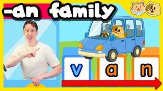 Thumbnail: 3 Letter Words | -an word family | CVC Phonics Lesson | Read aloud Nan Ran Story + Sing Along Song
