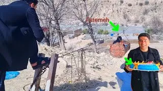 Thumbnail: Amir and Fatemeh's dangerous journey; crossing the river to celebrate Omid Ali's birthday🎂🌊