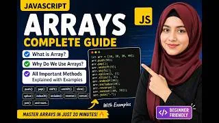 Thumbnail: JavaScript Arrays  | Array Methods (push, pop, shift, unshift, splice, slice) | JS Tutorial 2026