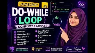 Thumbnail: JavaScript Do While Loop | 8 Practical Examples for Beginners | JS Tutorial in Urdu/Hindi