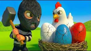 Thumbnail: Egg Thief on the Farm! Watch the Chicks Get Rescued 🥚 | Nursery Rhymes & Kids Songs