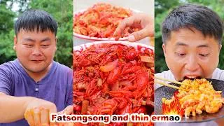 Thumbnail: SongSong & ErMao caught 20 jin crayfish, made garlic and spicy ones, and totally stuffed themselves!