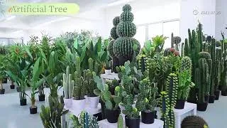 Thumbnail: plastic Artificial Plant Palm Artificial Tree bonsai  Green Home Decor Leaves Decorative Faxu Plants