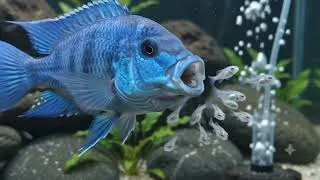 Thumbnail: Black & White African Cichlid Gives Birth! 🐟🔥