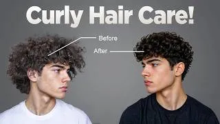 Thumbnail: most SIMPLER CURLY hair care ROUTINE for men in 2026!