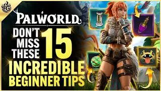 Thumbnail: Palworld Beginners Guide | 15 INCREDIBLE Beginner Tips & Tricks In Palworld 1.0