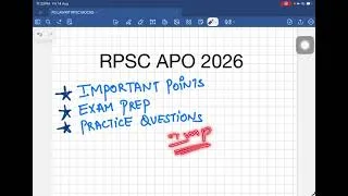 Thumbnail: Rajasthan APO 2026 Important Points and Mock Tests🔥 #RajasthanAPO #Updates