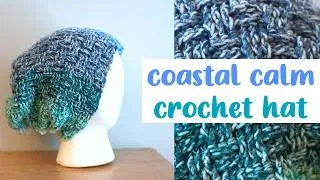 Thumbnail: Quick & EASY Basketweave Stitch Hat (Coastal Calm Crochet Hat)