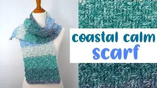 Thumbnail: Super Easy CROCHET Basketweave Stitch SCARF (Coastal Calm Crochet Scarf)