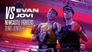 Thumbnail: Evan (Millennium Martial Arts) Vs Jovi James (Newcastle Fighters) - DEMO Junior K1 Bout