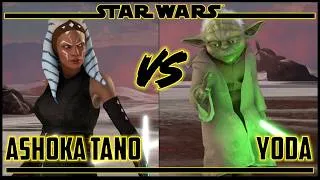 Thumbnail: Ahsoka Tano vs Yoda (Hardest AI) Star Wars Force Combat Beta